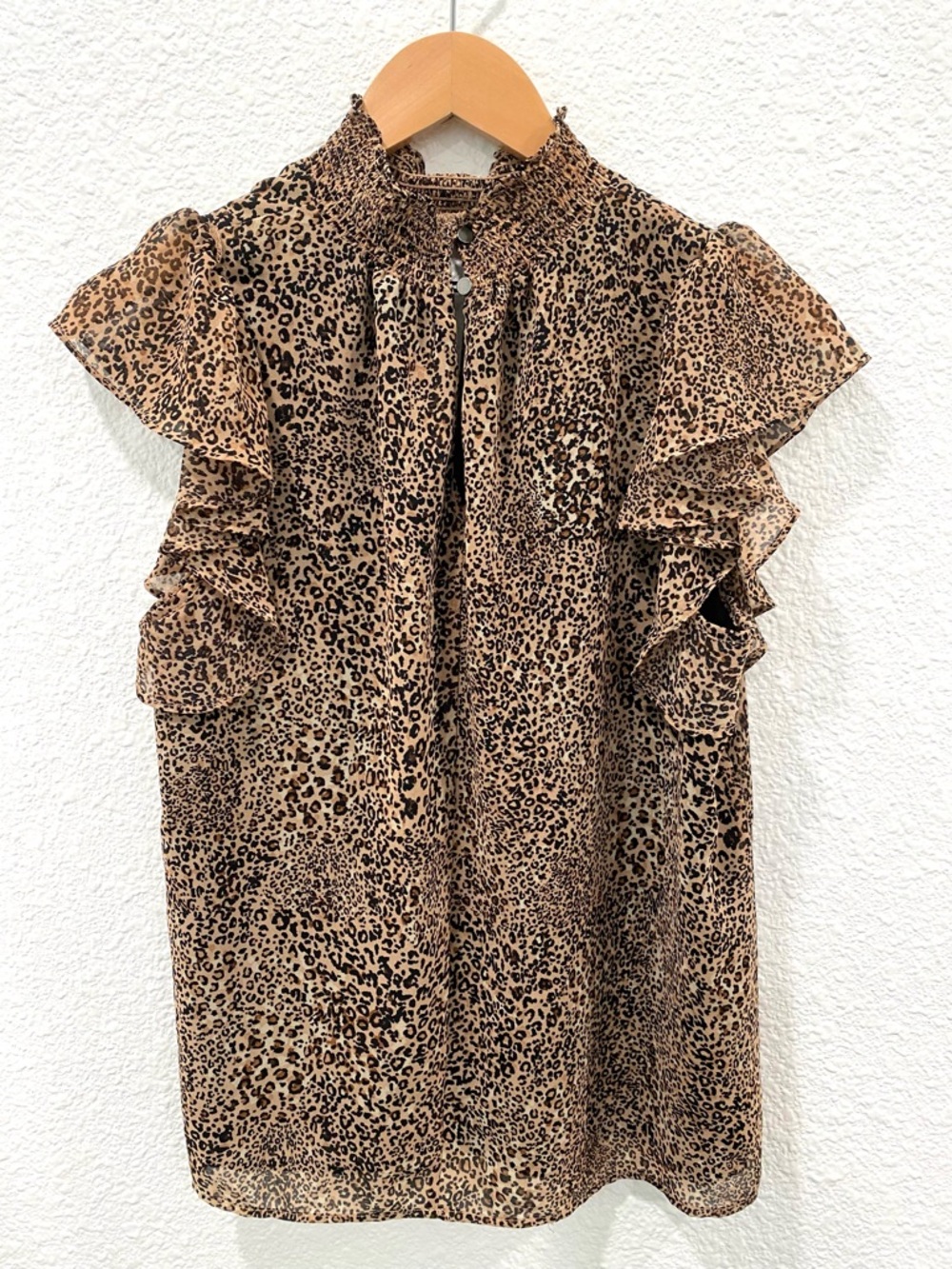 1. State Blouse Women’s Size Medium Keyhole Leopard Print Going Out Cocktail